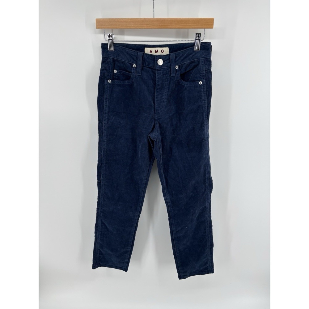 NWT AMO Chelsea Crop Corduroy Pant Sz 26 Relaxed High-Rise Slim Leg Stretch $268